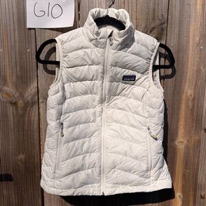 Patagonia Vest Goosedown Medium White Quilted Puffer Insulated Size XS